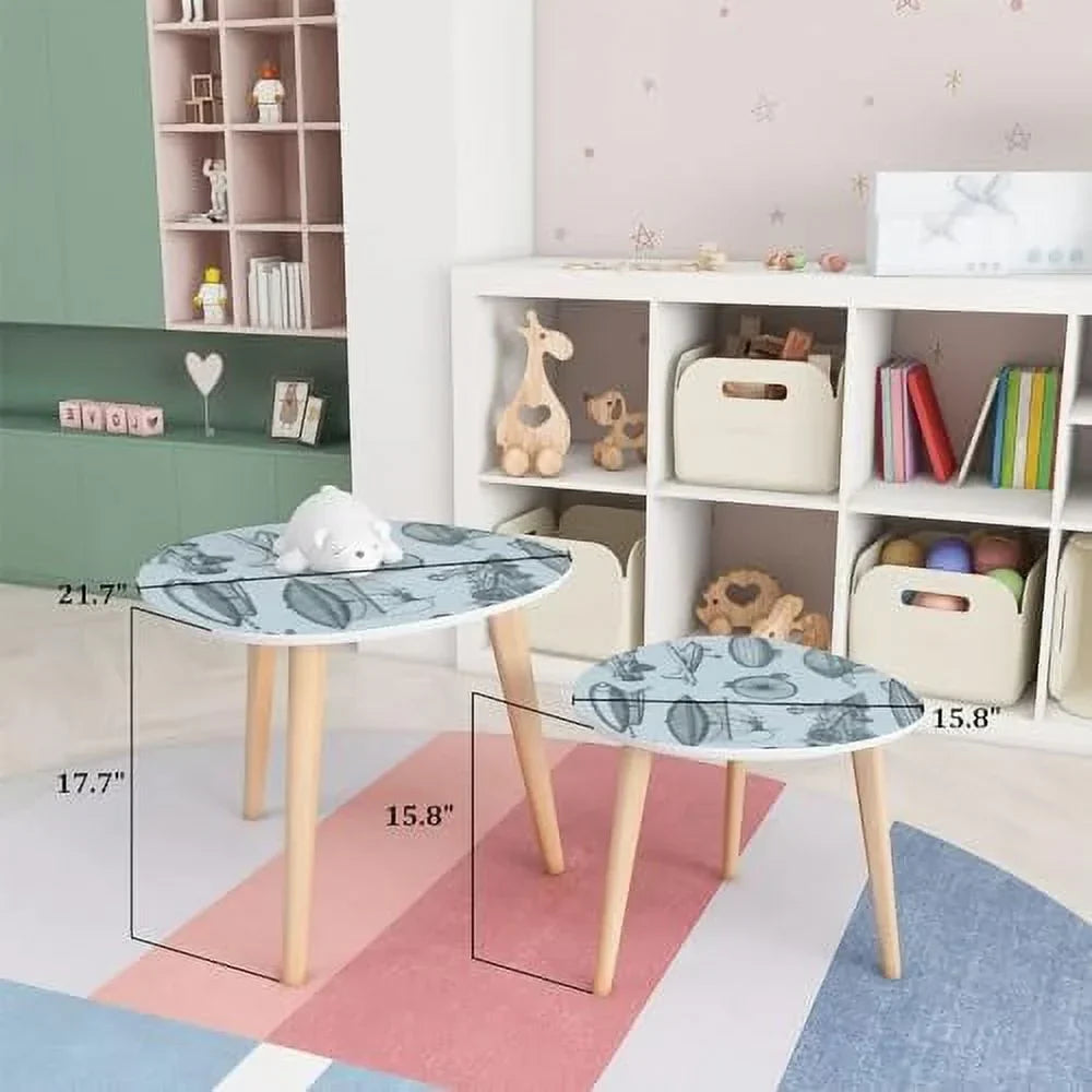 HYHBIBOOM Nesting End Tables, 21.7in x 21.7in x 17.7in And 15.8in x 15.8in x 15.8in