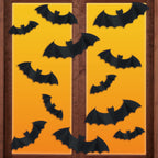 Paper Bat Wall Creatures Decoration, Black, 12 Pieces, Halloween by Way To Celebrate