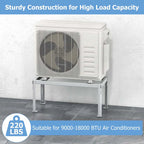 Mini Split Ground Stand For 9000-36000 BTU Ductless Air Conditioners - White Metal
