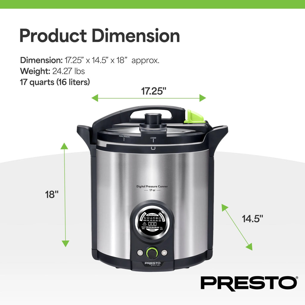 Presto 17 Qt Stainless Steel Electric Pressure Canner, Silver - 02152