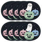 Cute Ghost Oval Disposable Paper Plates, Multicolor, 12" x 10", 8 Count, Halloween by Way To Celebrate