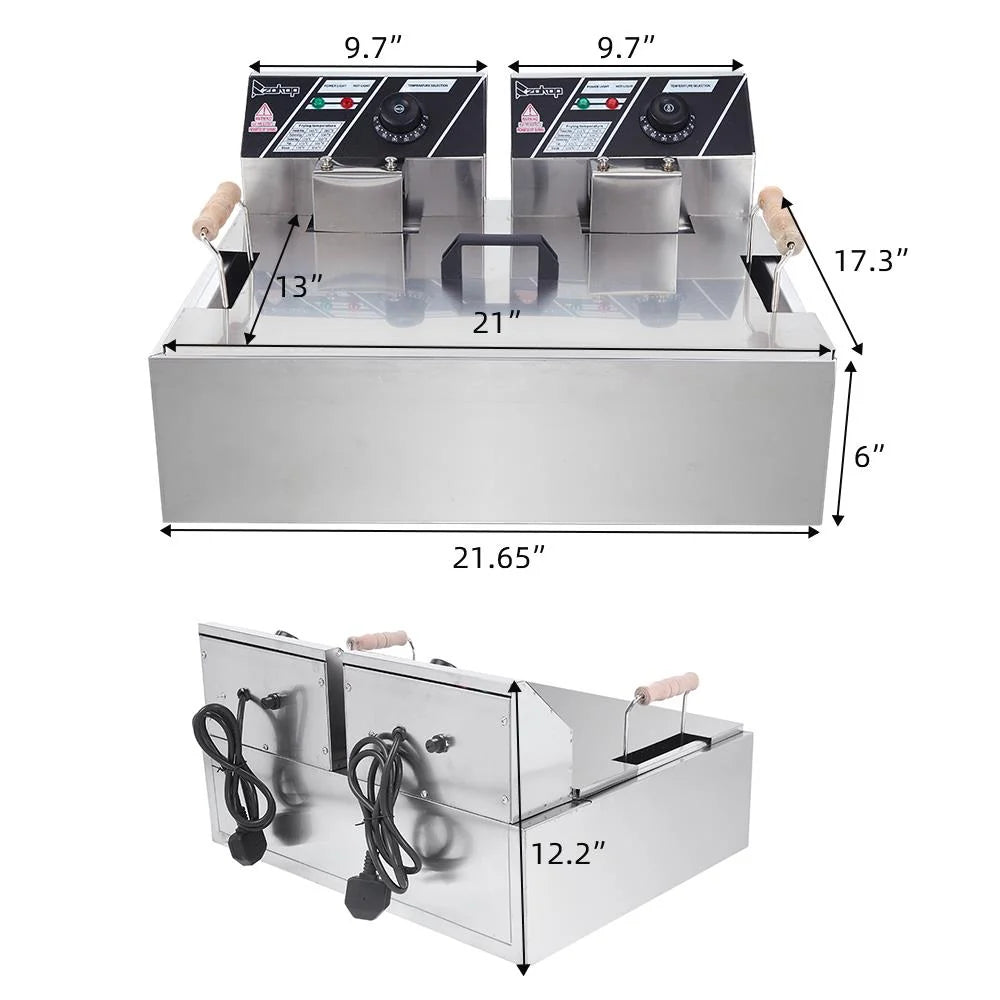 Winado Stainless Steel Deep Fryer, 23.26Qt/22L