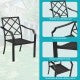 4-Piece Outdoor Dining Chair Set With Removable Cushions, Black Frame And Beige Cushions - 27 x 24 x 35 in