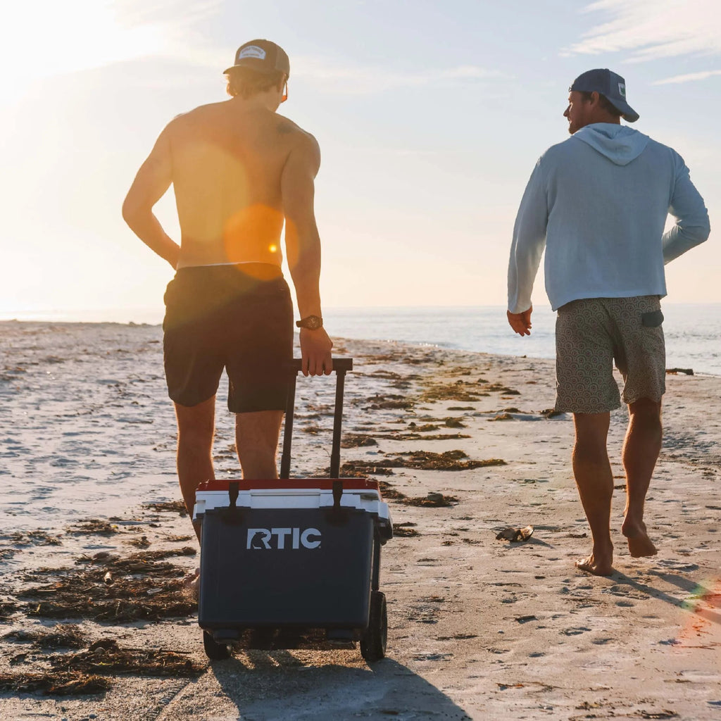 RTIC Ultra-Light Wheeled Hard-Sided Cooler, 22 QT, Fits 28 Cans or 6 Wine Bottles, White & Grey
