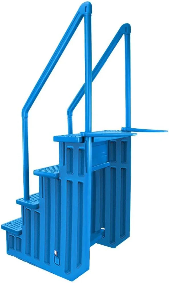 Aqua Select Anti-Slip In-Pool Steps, Gray, 28in W x 81in H, 300 lbs Capacity - For Above Ground Pools