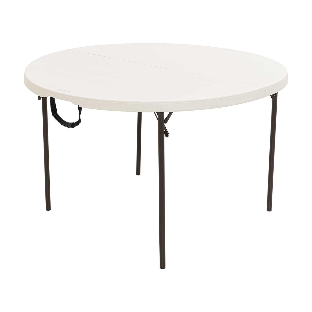 Lifetime 48 inch Round Fold-In-Half Table, White Granite - 280064