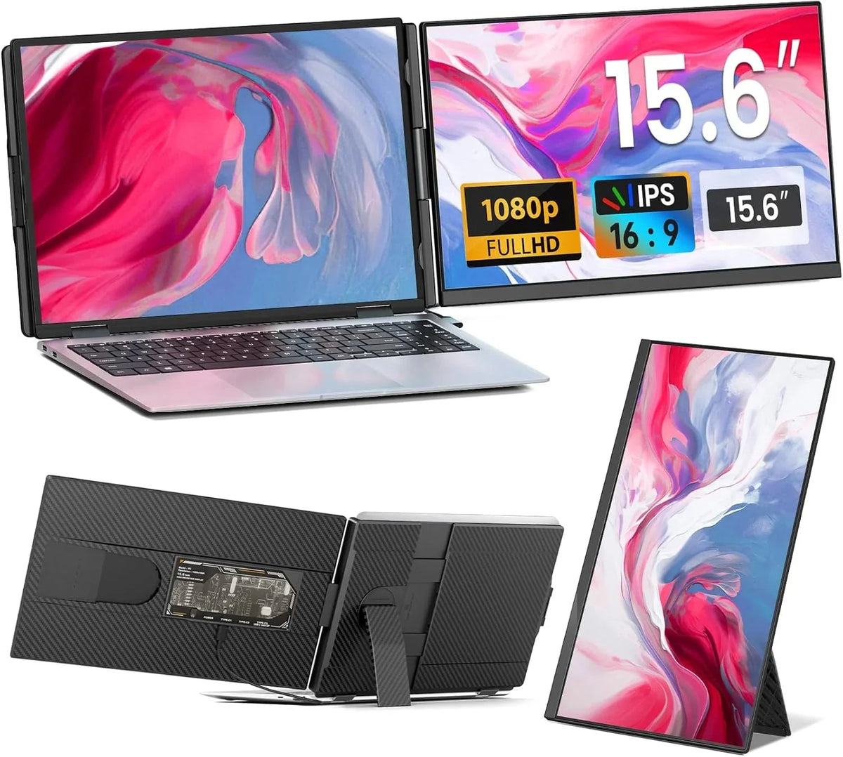 Cevaton Laptop Screen Extender With 15.6 Inch FHD 1080P Display - P5
