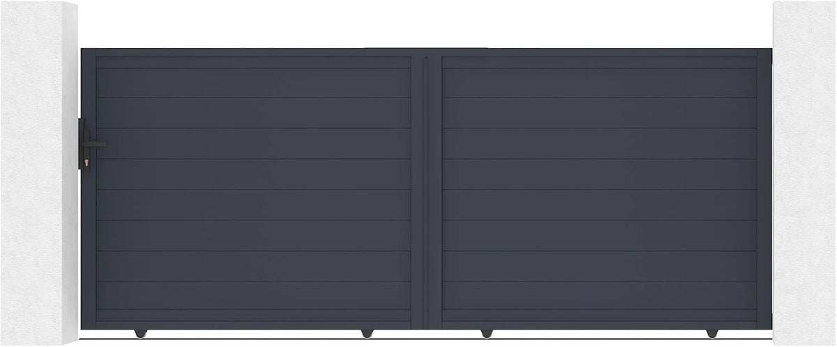 Casanoov Aluminum Swing Gate 392 cm x 161 cm Anthracite Gray RAL 7016 - KIT-000024