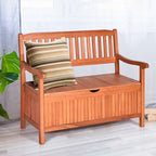 42 in Eucalyptus Patio Storage Bench, 33 Gallon Capacity