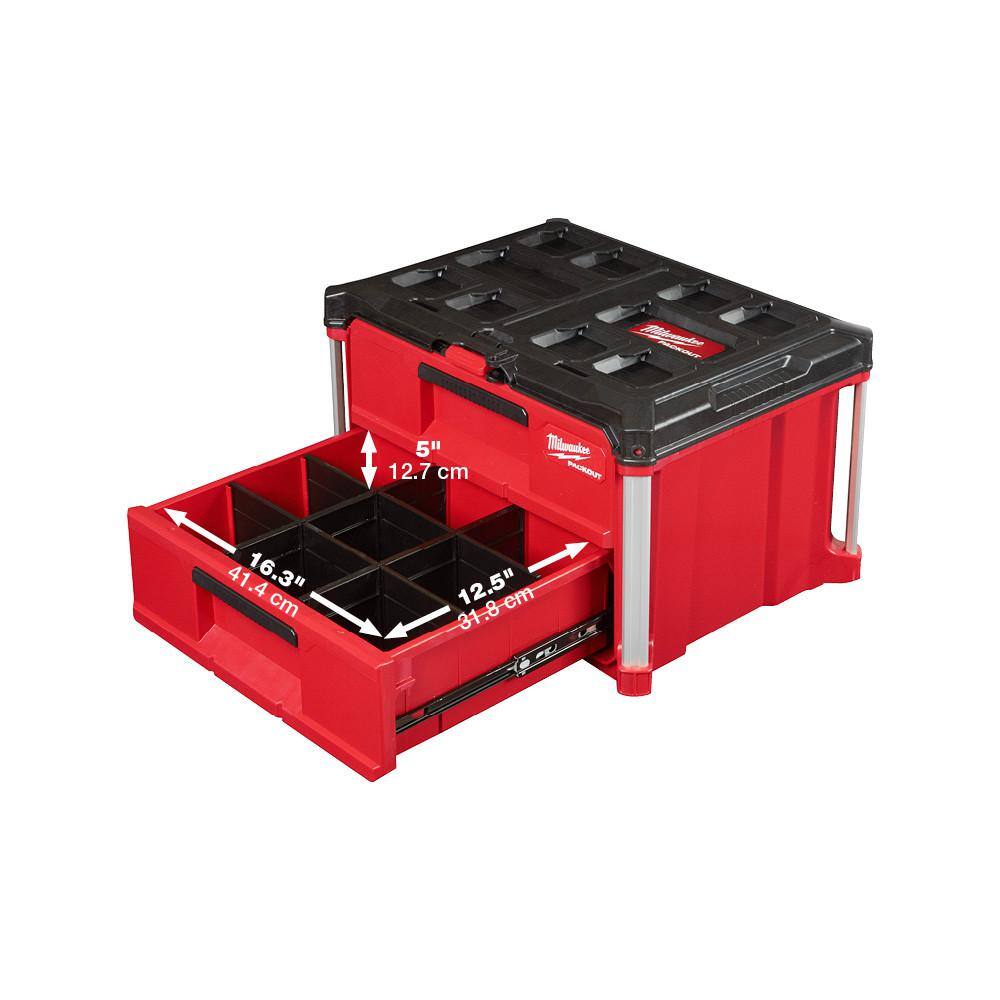Milwaukee PACKOUT 22 in. Rolling Tool Box And 22 in. 2-Drawer - 48-22-8426-8442