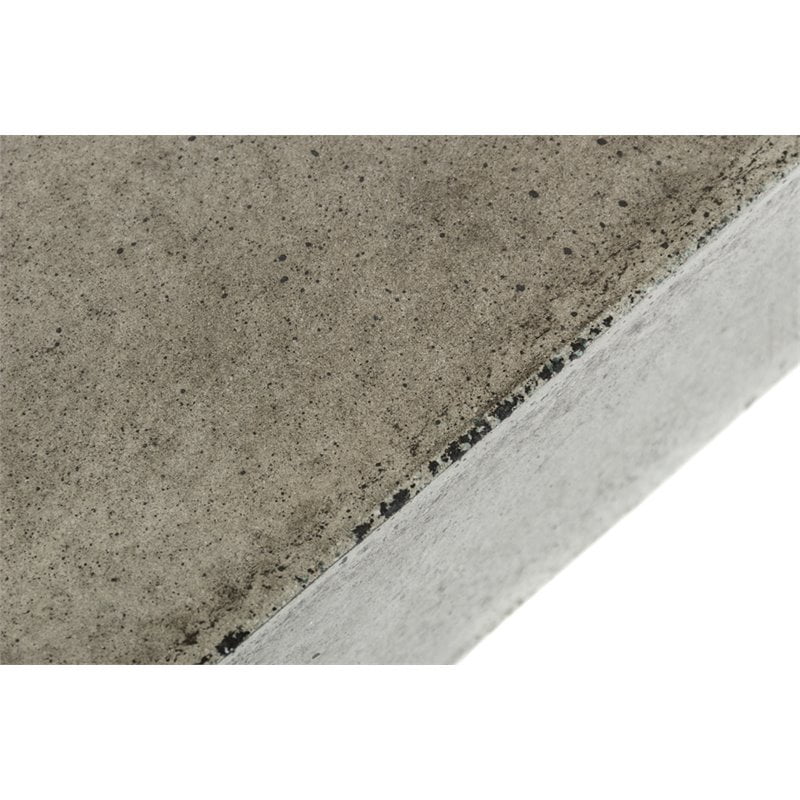 Modrest Morley Square Modern Concrete Stone Coffee Table, Dark Gray, 12in H x 43in W x 43in D