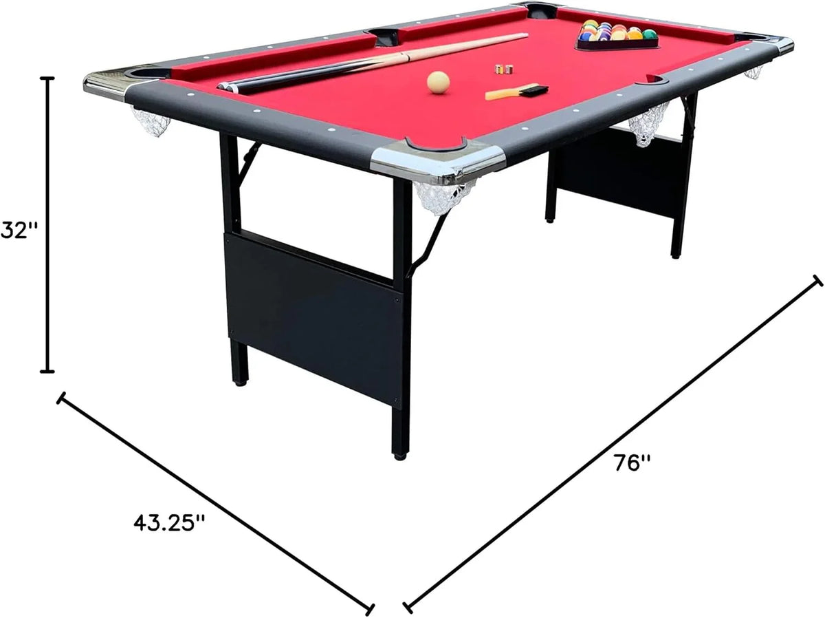 Hathaway Fairmont Portable Pool Table 6 Ft, 76 x 43.25 x 32 in - BG2574