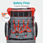 Instep 2-Child Bike Trailer, Steel Frame, 16-inch Tires, 80 lbs Capacity - Sync & Take 2