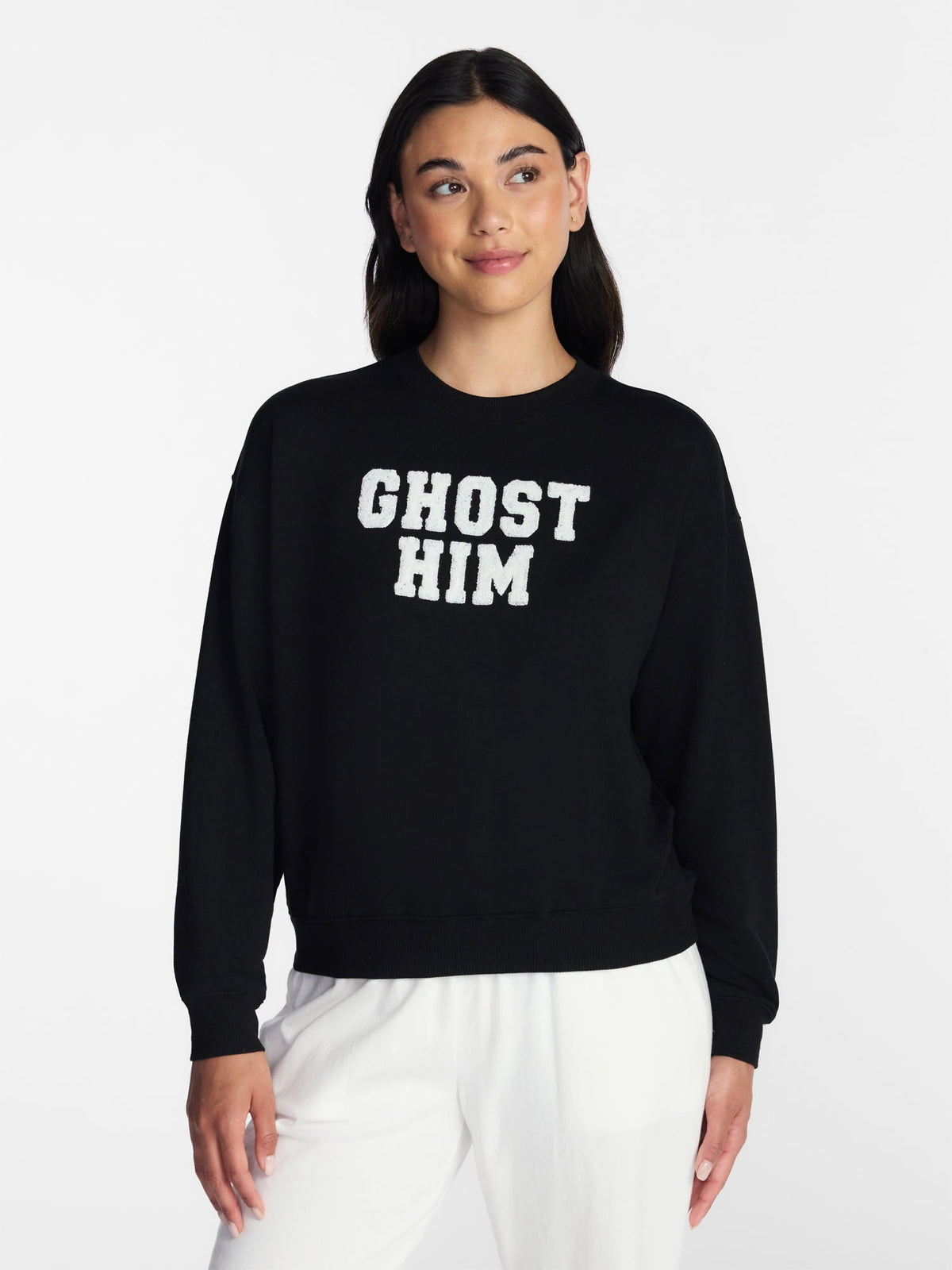 Halloween and Fall Women's French Terry Knit Lounge Sleep Top with Long Sleeves