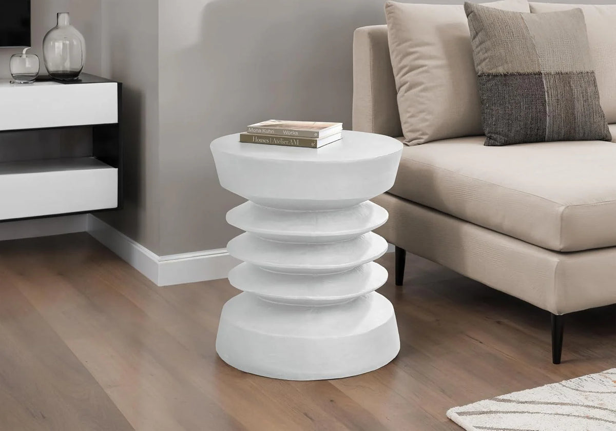 Special Product I Wall-Mounted Round Coffee Table, White, 25 Inches High - 4153