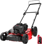 PowerSmart 21in 2-in-1 Gas Push Lawn Mower, 125cc Engine, Red