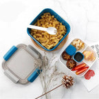 Microwave Portable Lunch Bento Box With Cutlery Picnic Set - Color E