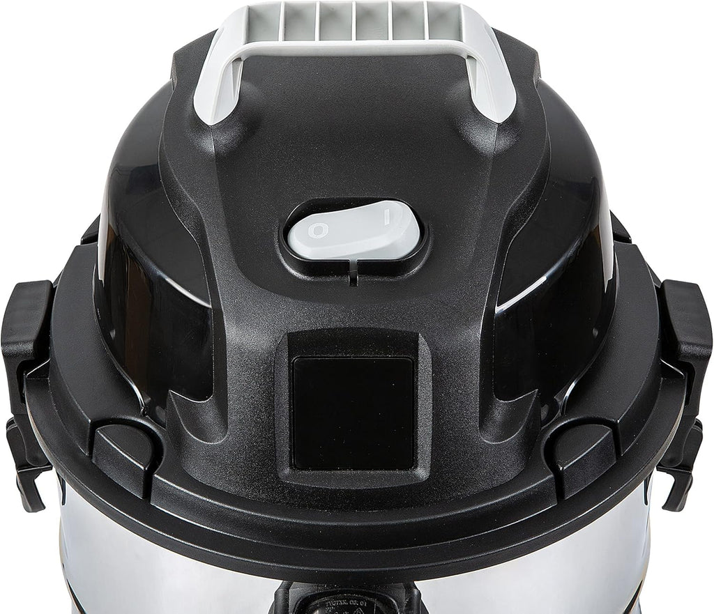 Wet-Dry Vacuum Cleaner, 4-Gallon, 3 Horsepower, Stainless Steel, Gray/Black