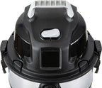 Wet-Dry Vacuum Cleaner, 4-Gallon, 3 Horsepower, Stainless Steel, Gray/Black