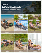 2-Seater Outdoor Folding Sun Chair With Facial Opening, Sunshade, Gray