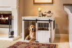 New Age Pet Furniture-Style Dog Crate, Antique White, Large, 36.02in x 24.02in x 26.18in