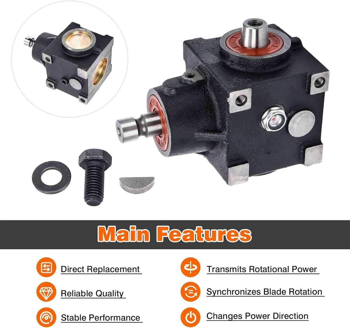 Mower Deck Gearbox For John Deere 425, 445, 455 Tractors With 48in, 54in, Or 60in Decks - AM143310