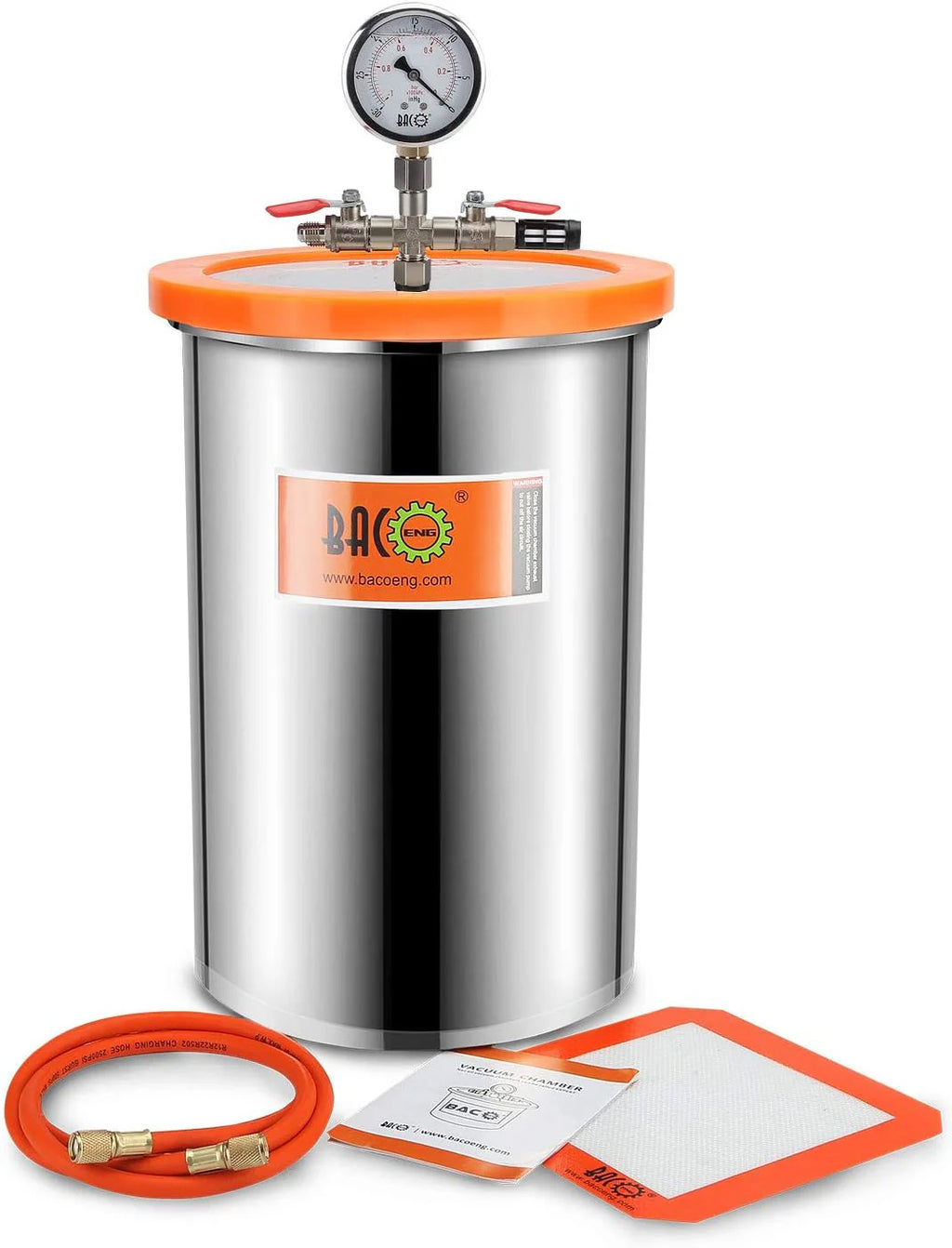 BACOENG 3 Gallon Vacuum Chamber Kit With 3.6 CFM 1 Stage Vacuum Pump - P0664FBAUK