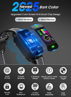Smart Dog Bark Collar With 4 Training Modes, 5 Sensitivity Levels, Waterproof, Magnetic Charging - Black