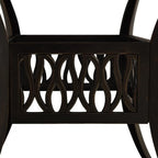 Bronze Square Cast Aluminum Patio Table With Umbrella Hole, 35.4 in x 35.4 in x 28.7 in