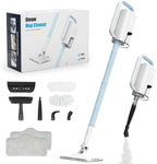 6-in-1 Rotating Steam Mop Cleaner, Light Blue, 400ML Tank, 23FT Power Cable, 2 Microfiber Pads