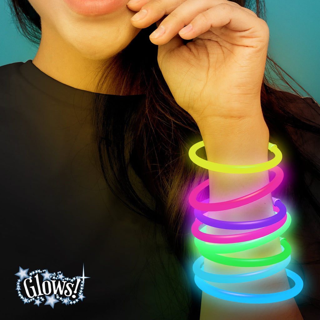 Multicolor Glow Bracelets, 8", 8 Count, by Way To Celebrate