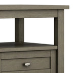 Solid Wood Rectangle End Table With Drawer And Shelf, 18.1in D x 20in W x 19.5in H - Norfolk