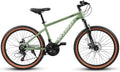 UPYOOE Mountain Bike With Carbon Steel Frame, 24/26 Inch Wheels And 21-Speed Shifting