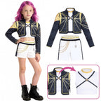 Halloween Costume Pop Star Stage Outfit Pop Idol Jacket Top and Shorts 3-Piece Set