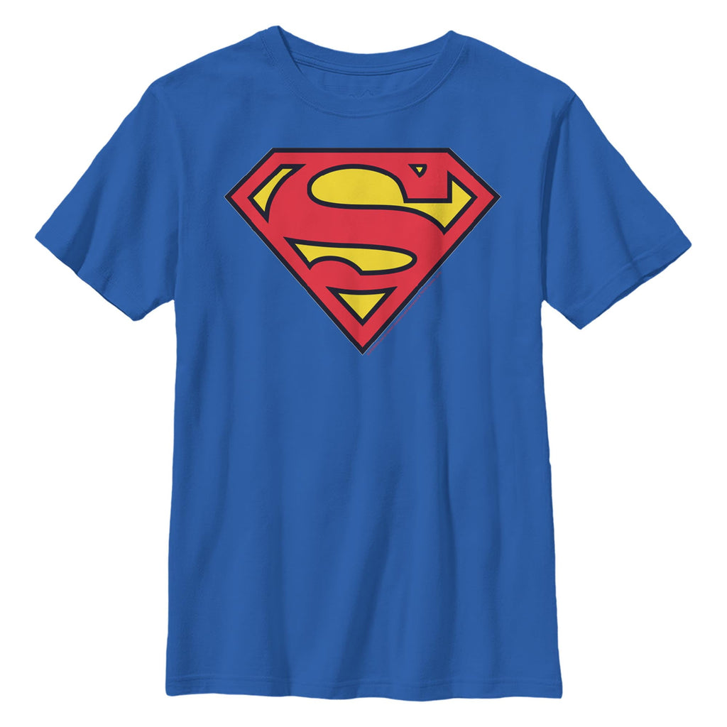 Boy's Superman Classic Logo Graphic Tee Royal Blue Medium