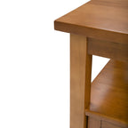 Solid Wood Rectangle End Table With Drawer And Shelf, 18.1in D x 20in W x 19.5in H - Norfolk