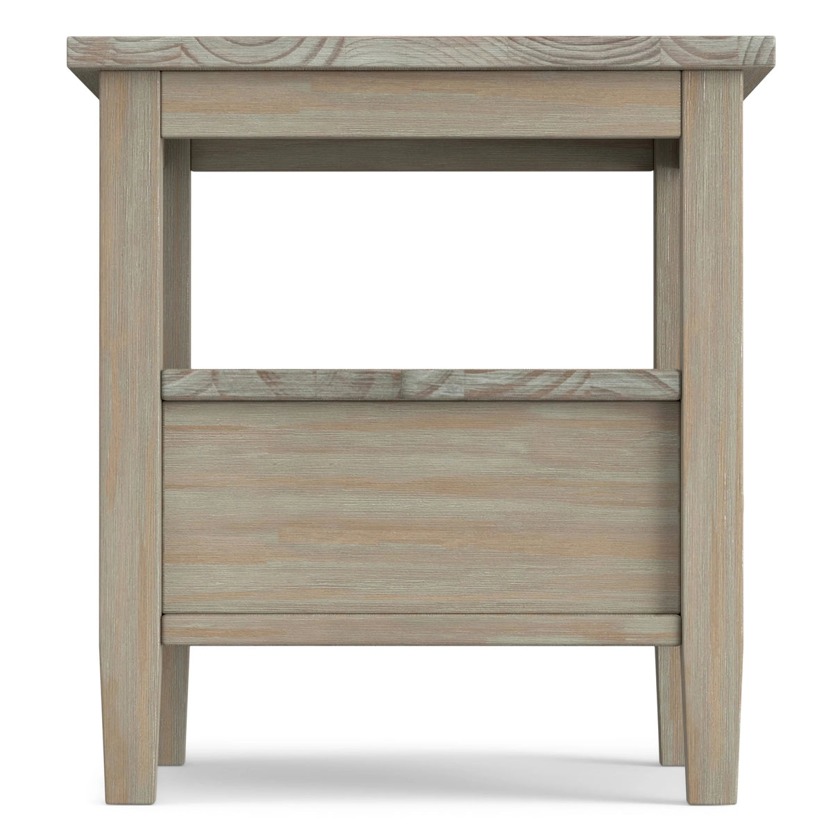 Solid Wood Rectangle End Table With Drawer And Shelf, 18.1in D x 20in W x 19.5in H - Norfolk