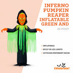 Inferno Pumpkin Reaper Airblown Yard Inflatable, Orange/Green/Black, 20', Halloween by Way To Celebrate