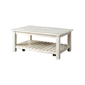 Bowery Hill Solid Wood Barn Door Coffee Table - Antique White