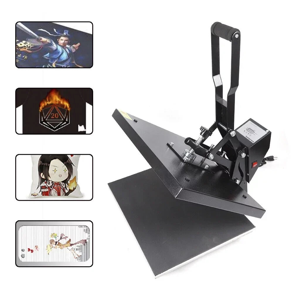 DENEST Clamshell Heat Press Machine 16in x 20in For T-Shirt Sublimation And Digital Transfer