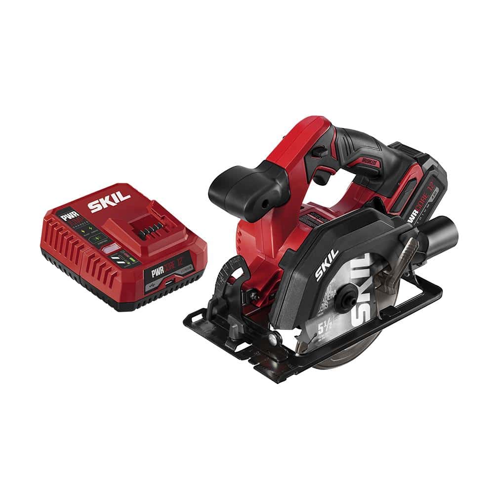 SKIL 12-volt 5-1/2-in Brushless Cordless Circular Saw Kit - 1 Battery And Charger Included