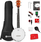 Vangoa 38-Inch 5-String Mahogany Banjo Set With Resonator And Remo Head - VBJ-40
