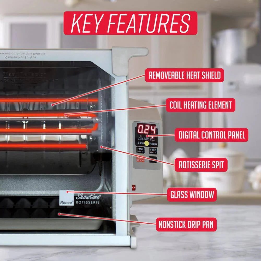 Ronco Showtime Platinum Countertop Rotisserie Oven With Digital Controls - ST5000PLAT