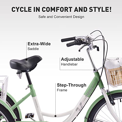 Viribus Adult Tricycle, 24 Inch, 7 Speed, 3 Wheel With Baskets