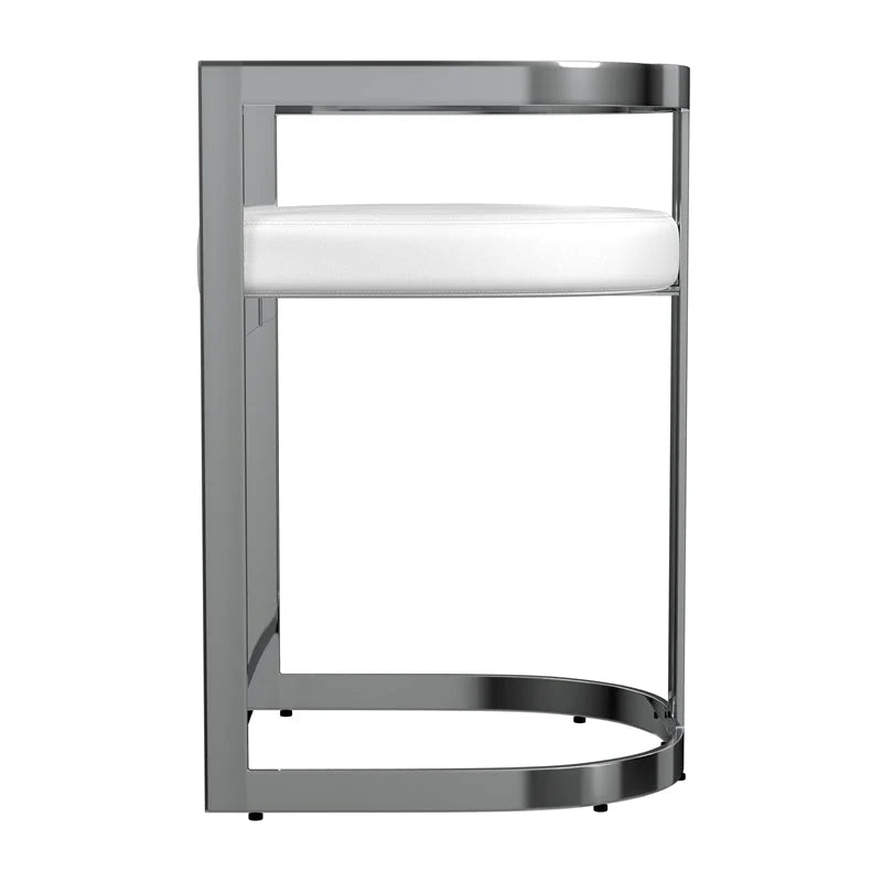 Butler Specialty Company Clarence Faux Leather 23in Dining Stool - Nickel Plated