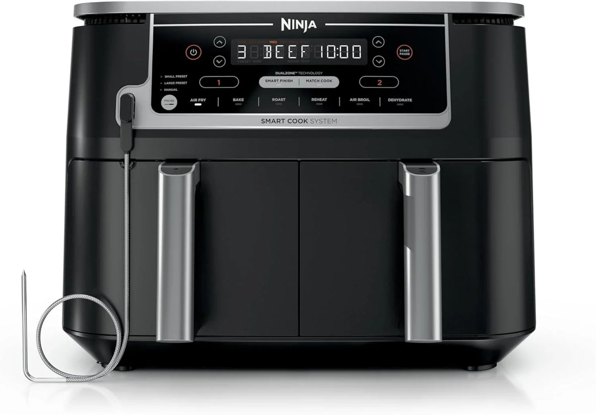 Ninja Foodi 10 QT 6-in-1 DualZone Smart XL Air Fryer, 2 Independent 5 QT Baskets, Grey - DZ550