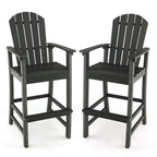 Outdoor HDPE Tall Adirondack Counter Height Bar Stool With Armrests And Footrest - 30Quot