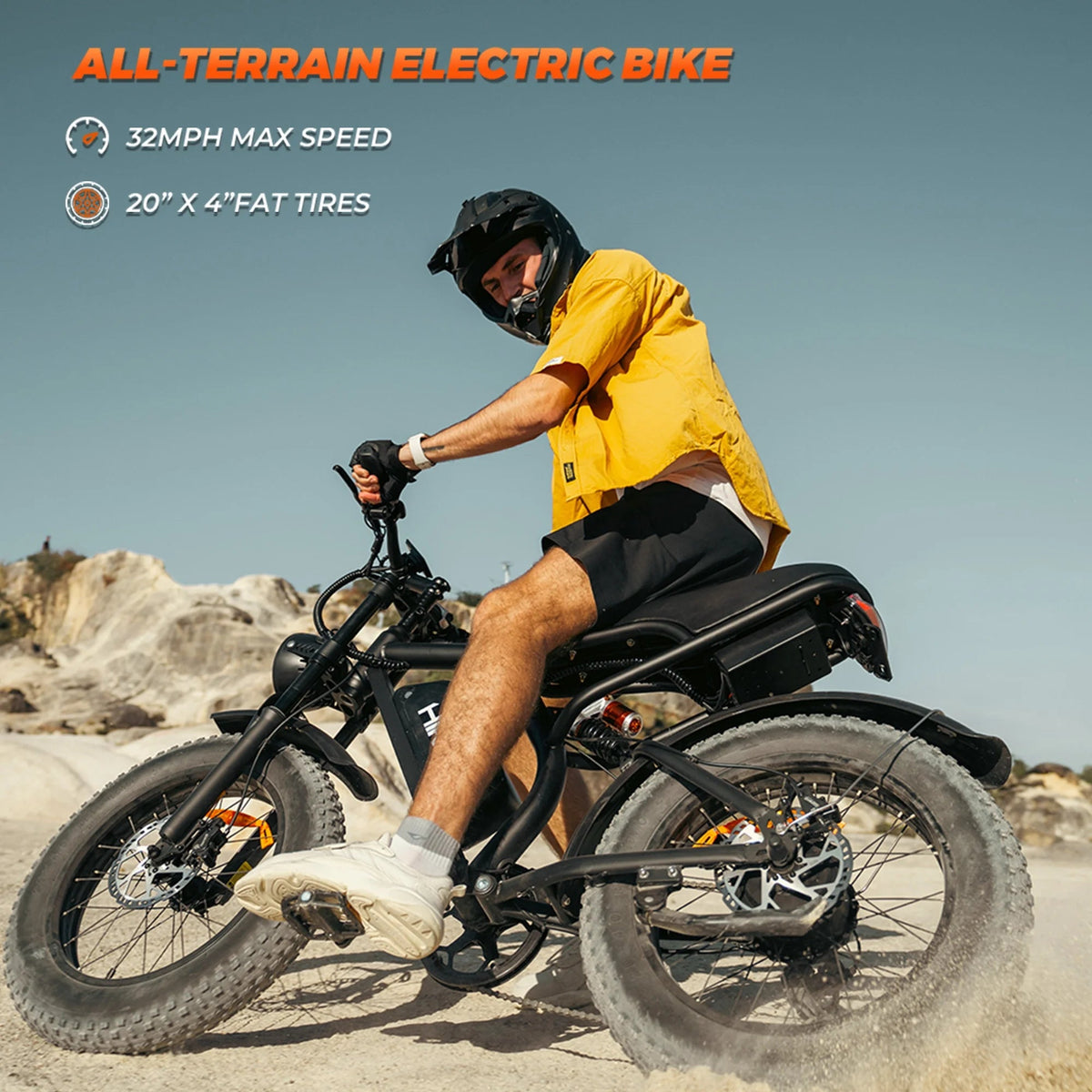 HiKeep Adult Fat Tire Electric Bike, 20 inch, 1500W Peak, 48V 15Ah, Black - K6-L-1.0