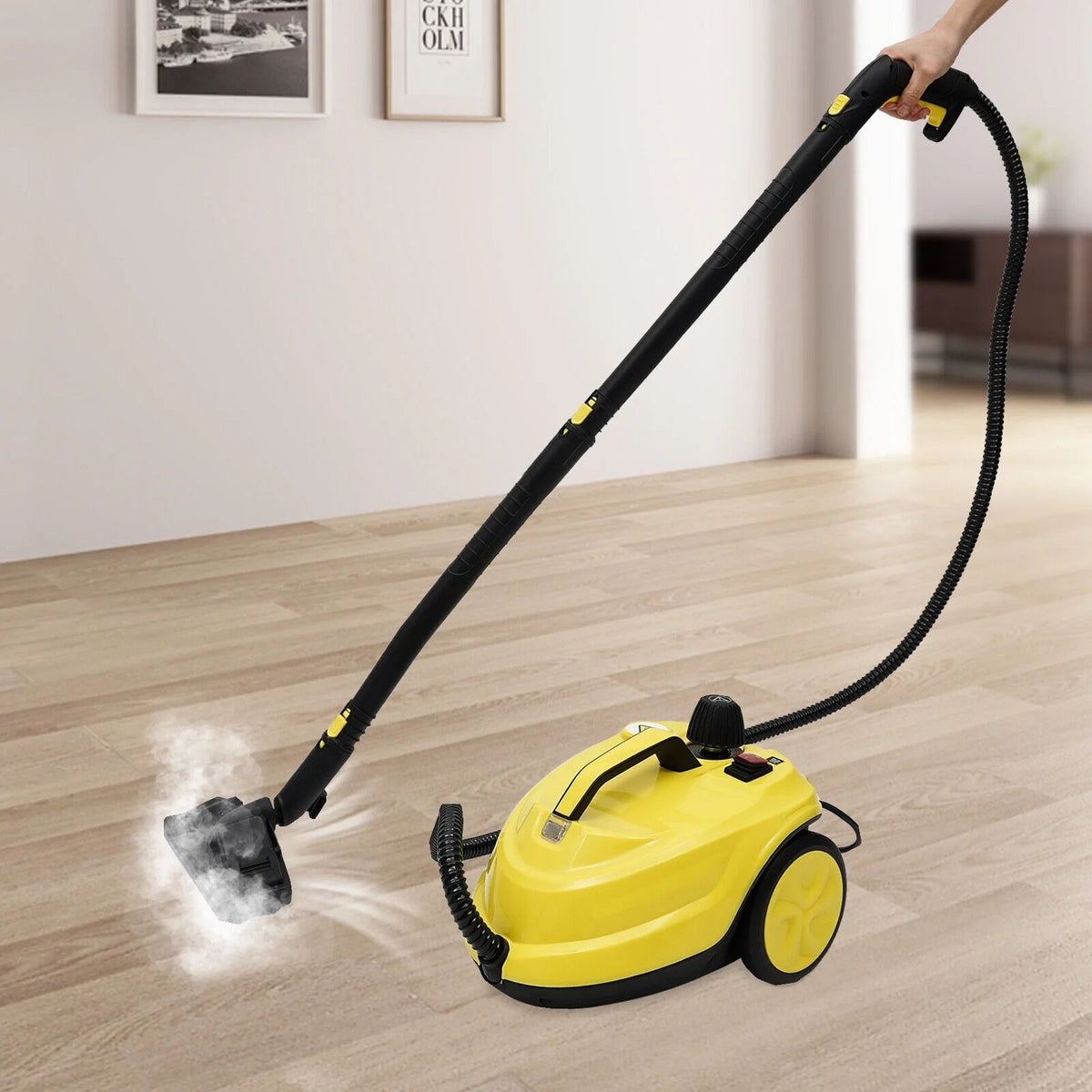 2000W 1.8L/60.87oz High-Pressure Handheld Steam Cleaner, Yellow - SE8620
