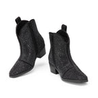 BURUDANI Girls Cowgirl Boots Kids Zip-Up Ankle Child Low Heel Dress Booties